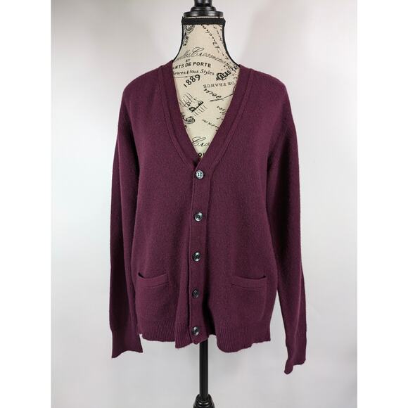 Selfridges London Womens M Cardigan Sweater UK 40 100% Pure Cashmere Red Maroon - Picture 1 of 11